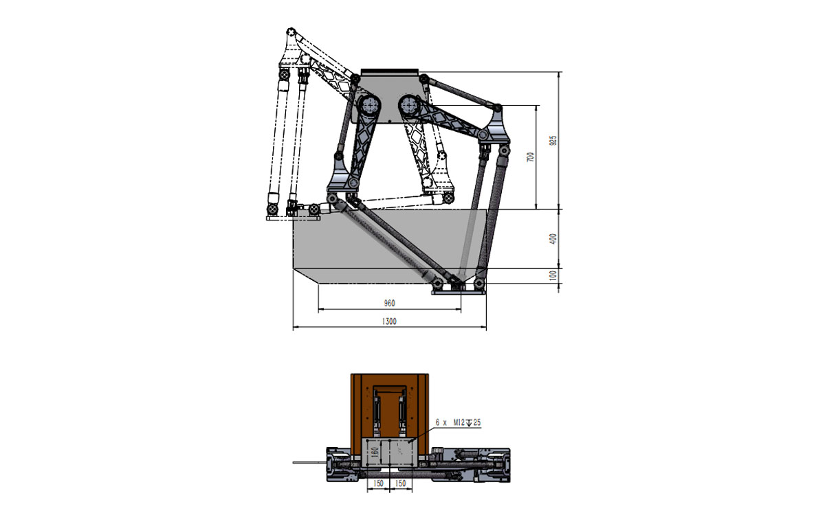 Технический чертеж BAT1300B-S50 Heavy Load Delta Robot